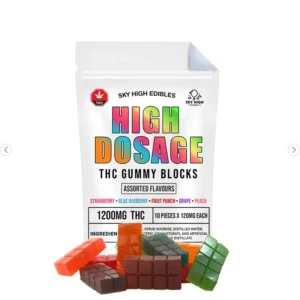 High Dosage Edibles 1200mg THC Gummy Blocks – Sky High